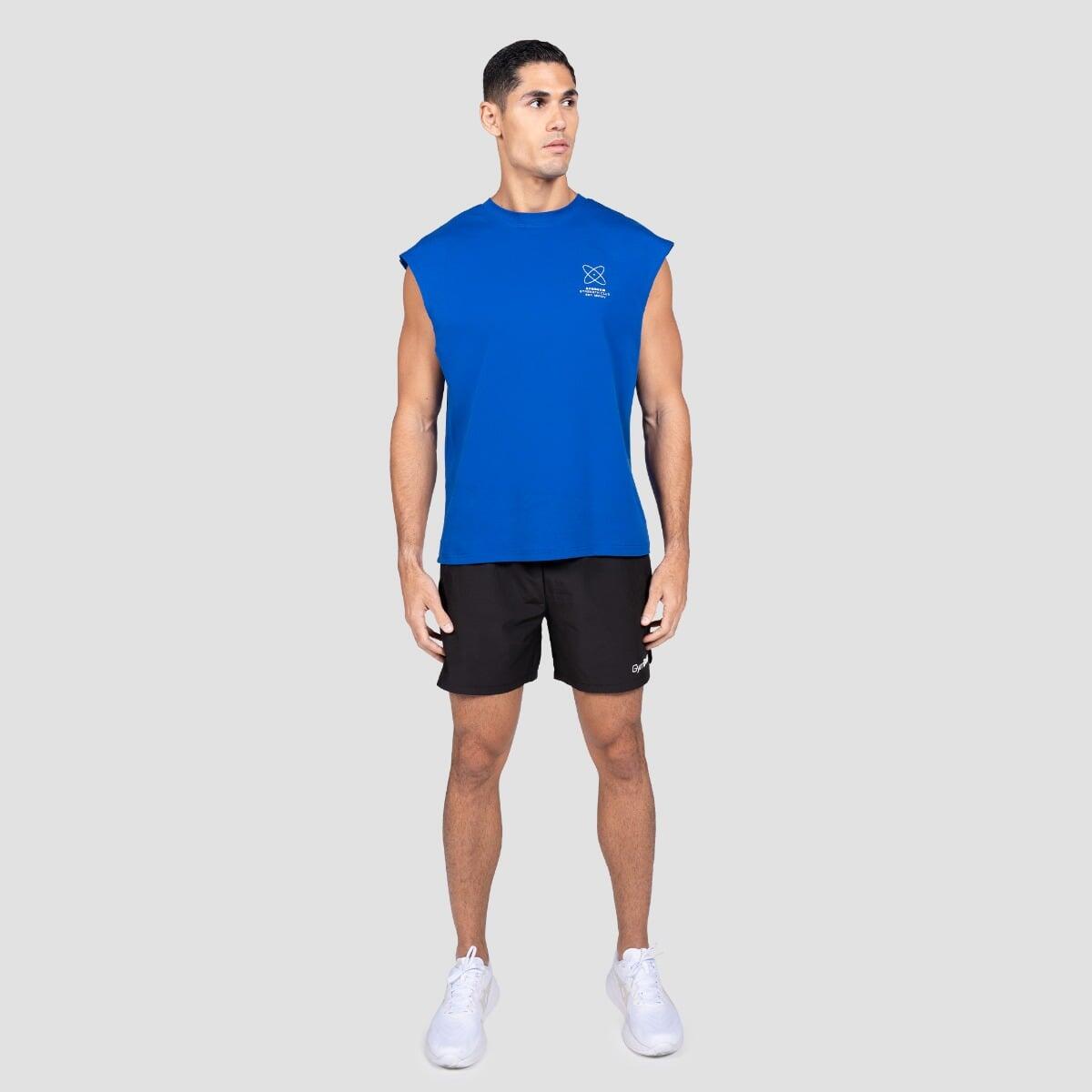 Canotta uomo palestra traspirante blu Discipline 4/7