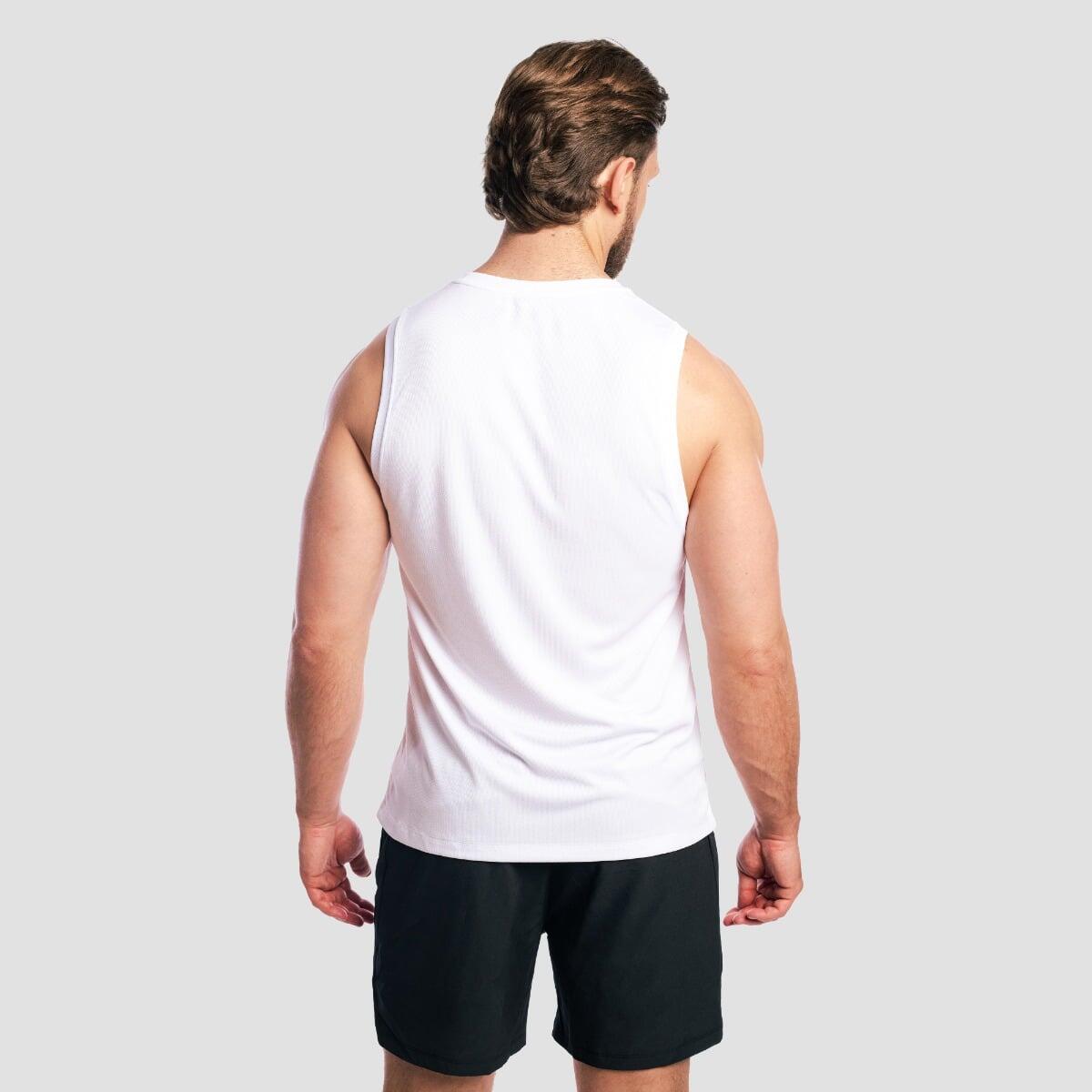 Tank top męski fitness regular biały Base Mesh 4/7