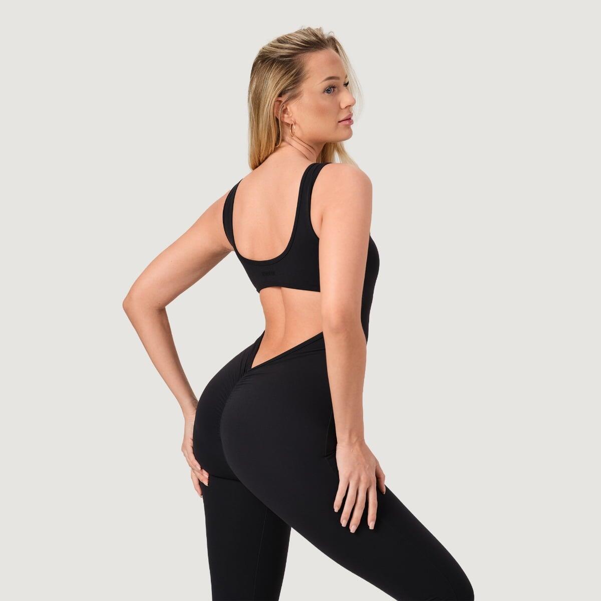Kombinezon damski fitness bez rękawów slim fit NEO Black 2/7