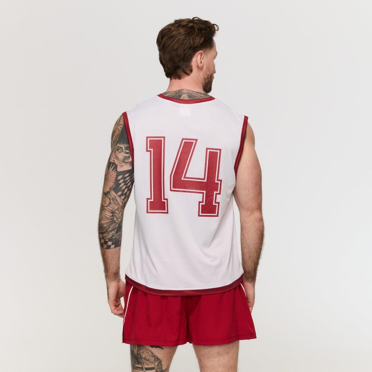 Canotta uomo basket oversize bianca Varsity 6/7
