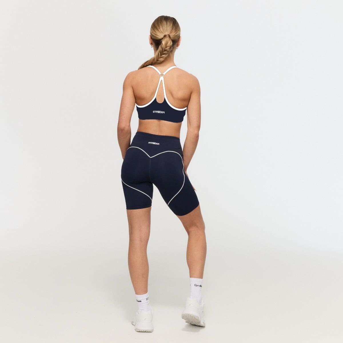 Biustonosz sportowy damski fitness niebieski Varsity 3/7