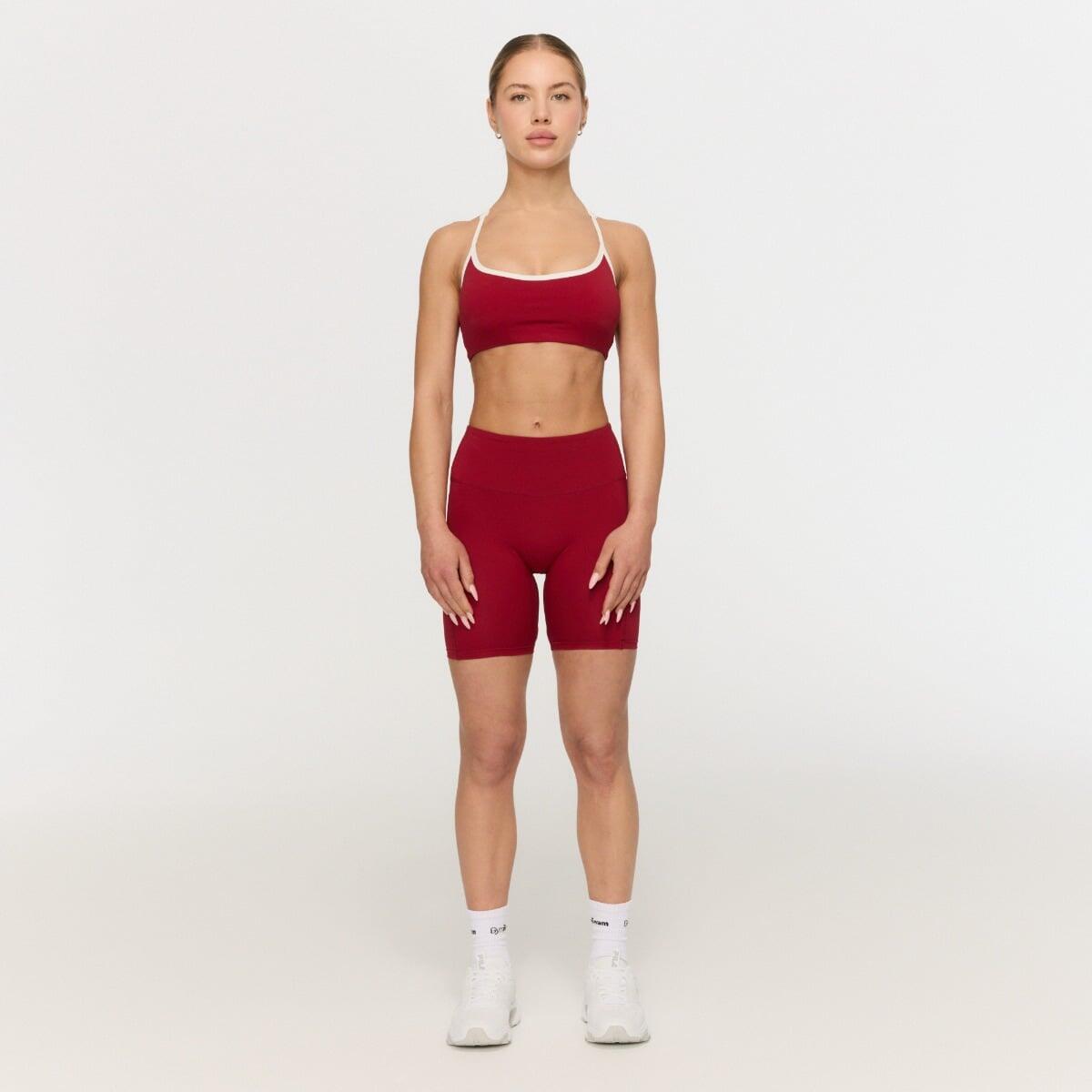 Biustonosz sportowy damski fitness czerwony Varsity 3/5