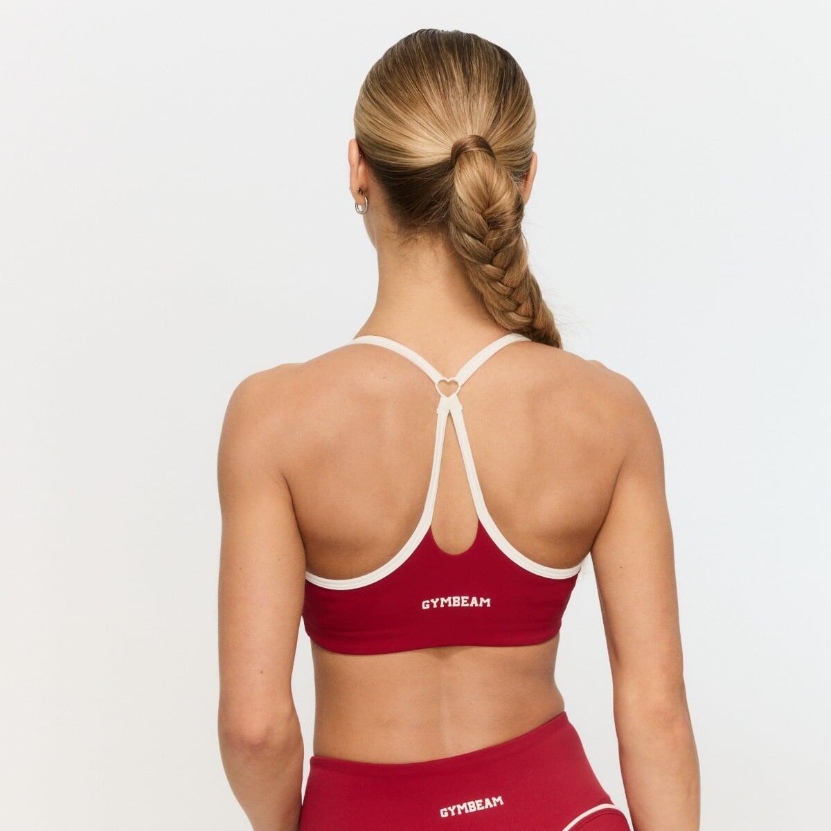 Biustonosz sportowy damski fitness czerwony Varsity 4/5