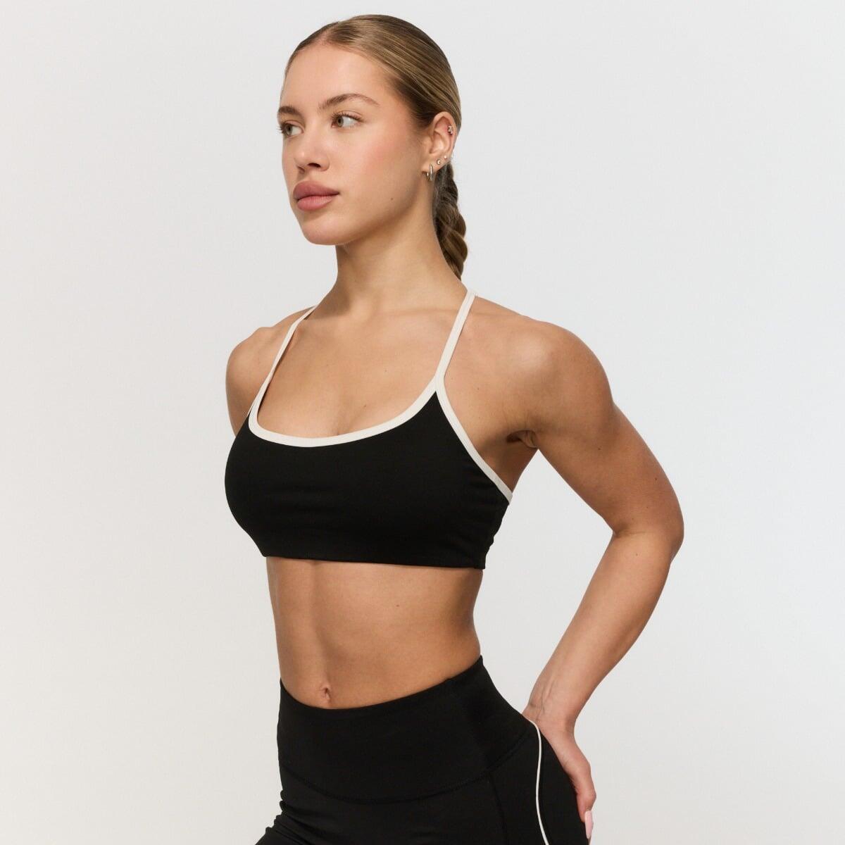 Reggiseno sportivo donna palestra traspirante nero Varsity 2/7