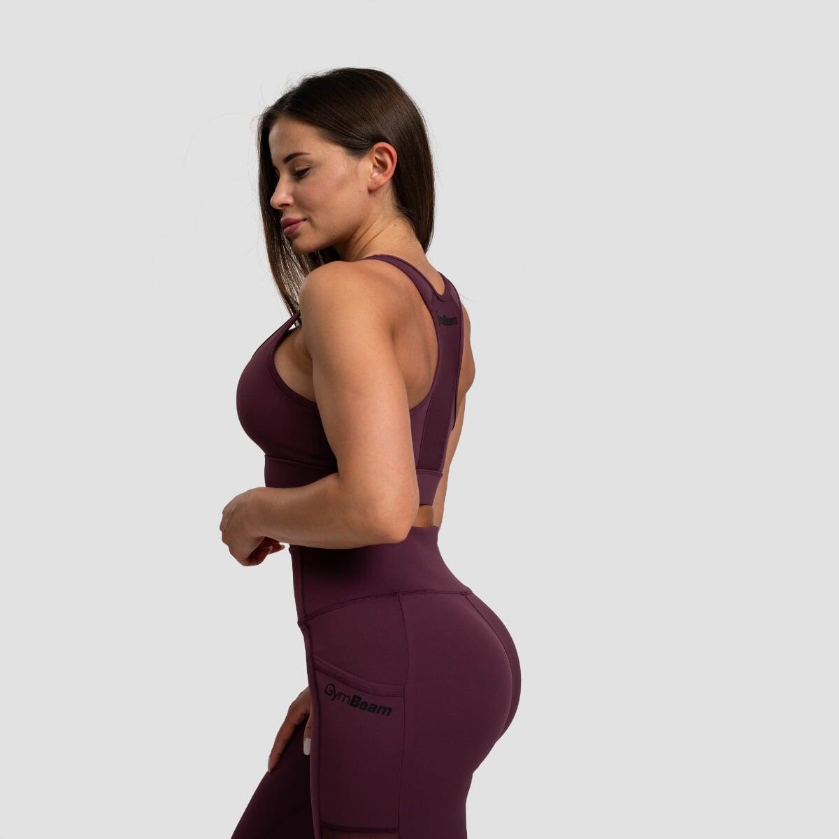 Reggiseno sportivo donna palestra traspirante rosso Mesh Panel 4/7