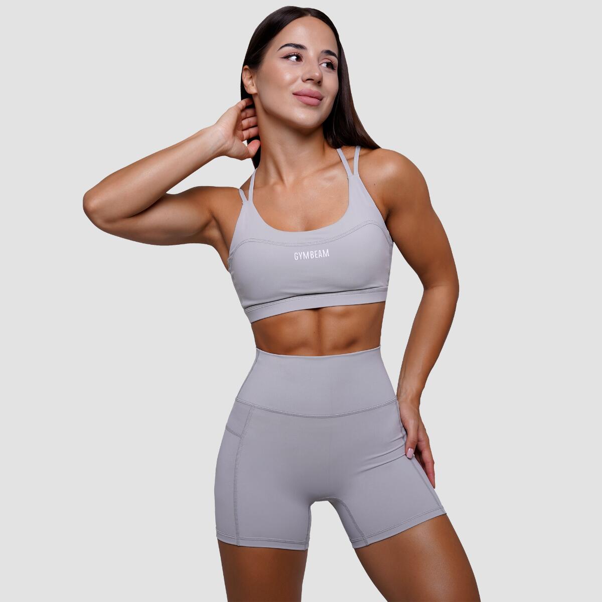Biustonosz sportowy damski fitness bez zapięcia szary FIT 5/7