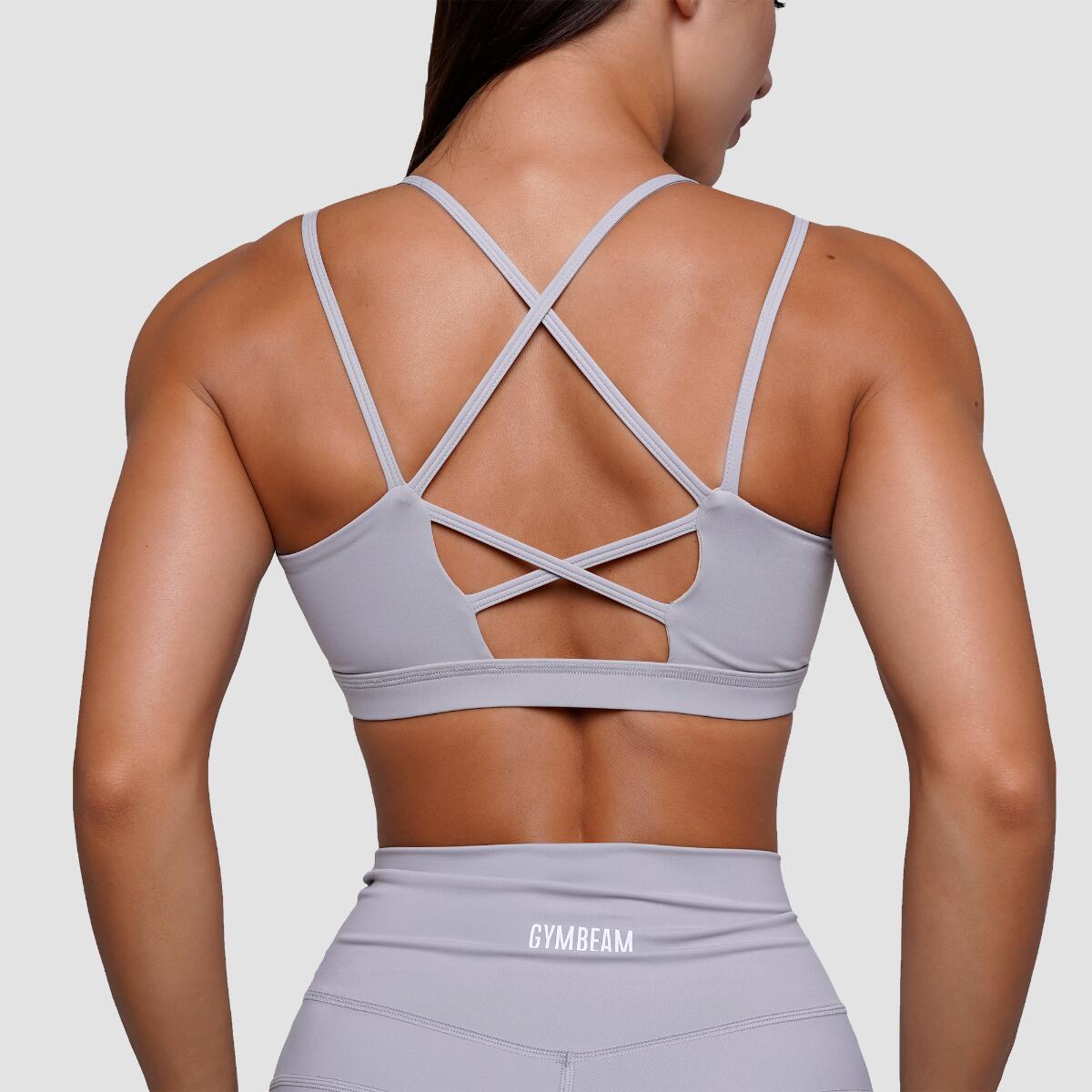 Biustonosz sportowy damski fitness bez zapięcia szary FIT 4/7