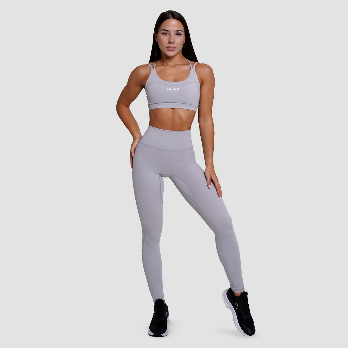 Biustonosz sportowy damski fitness bez zapięcia szary FIT 6/7