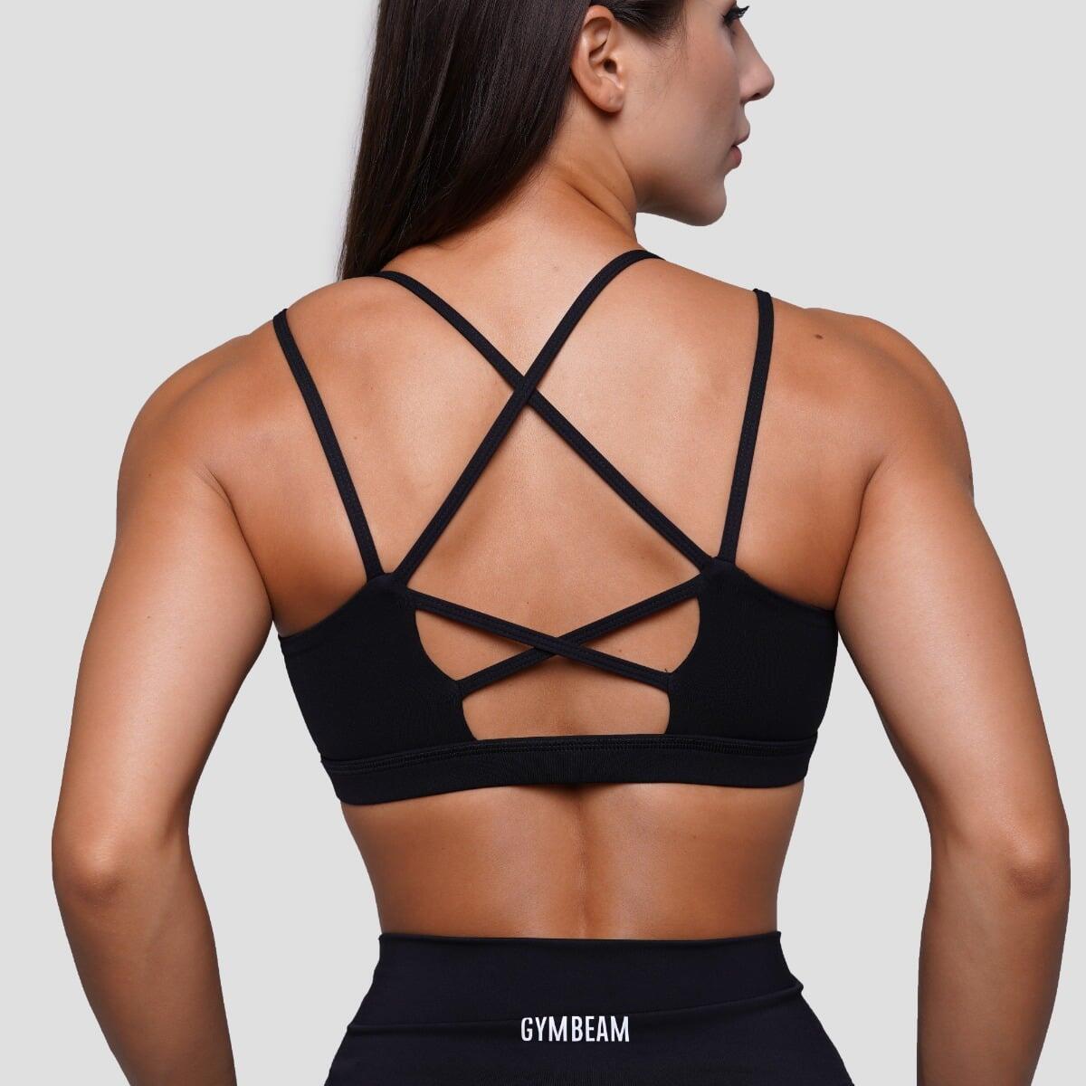 Biustonosz sportowy damski fitness bez zapięcia czarny FIT 2/7