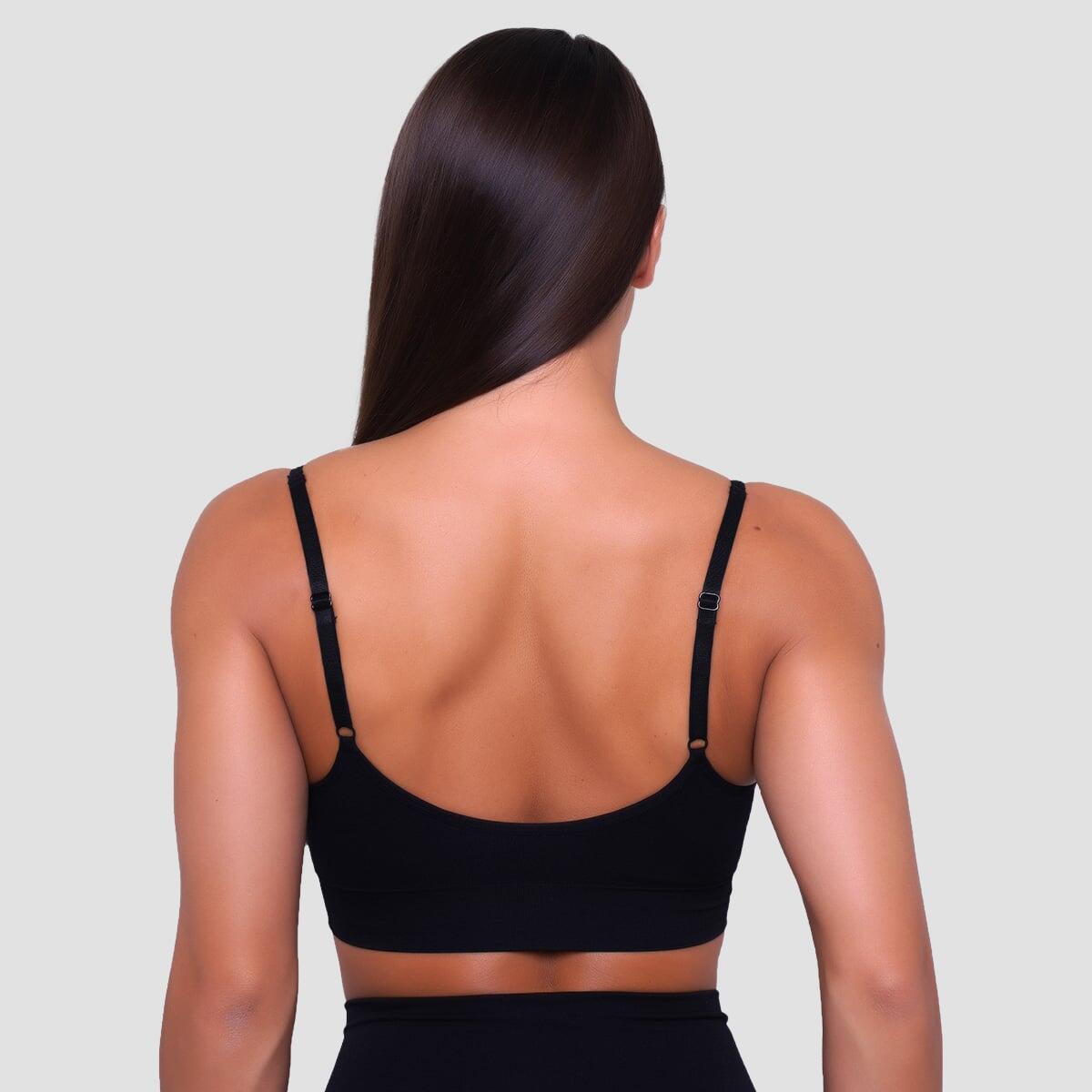 Reggiseno sportivo donna palestra senza cuciture nero Triangle 3/7