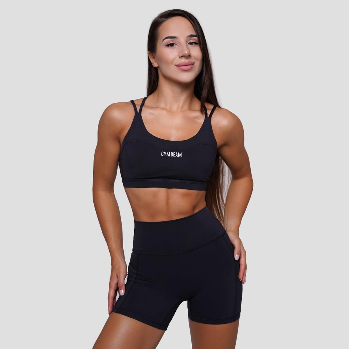Biustonosz sportowy damski fitness bez zapięcia czarny FIT 5/7