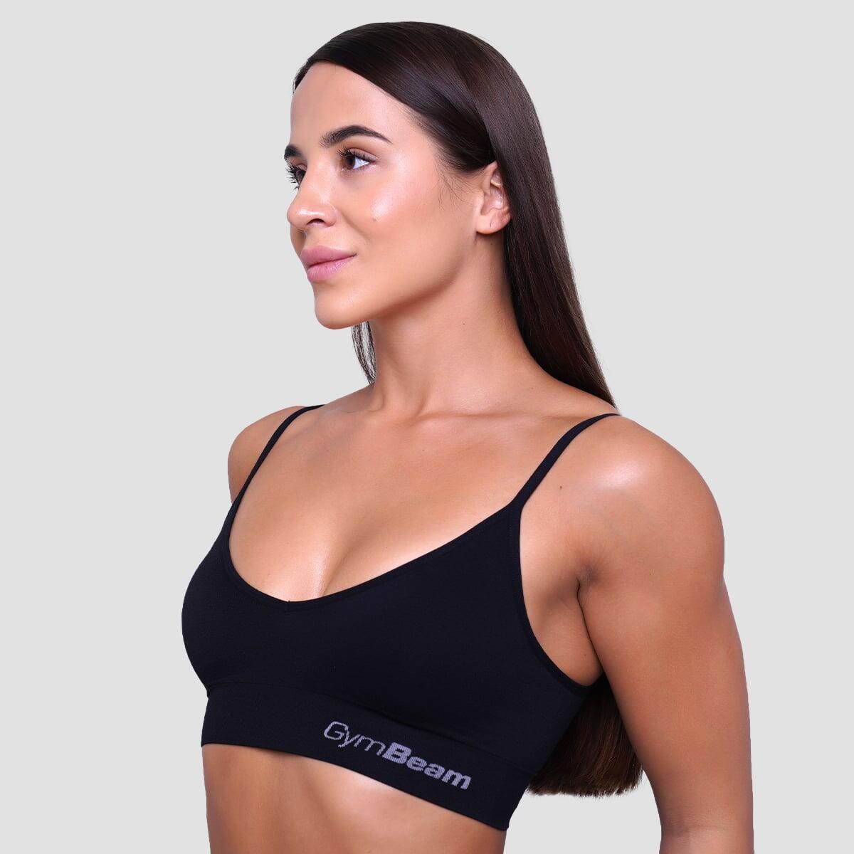 Reggiseno sportivo donna palestra senza cuciture nero Triangle 4/7