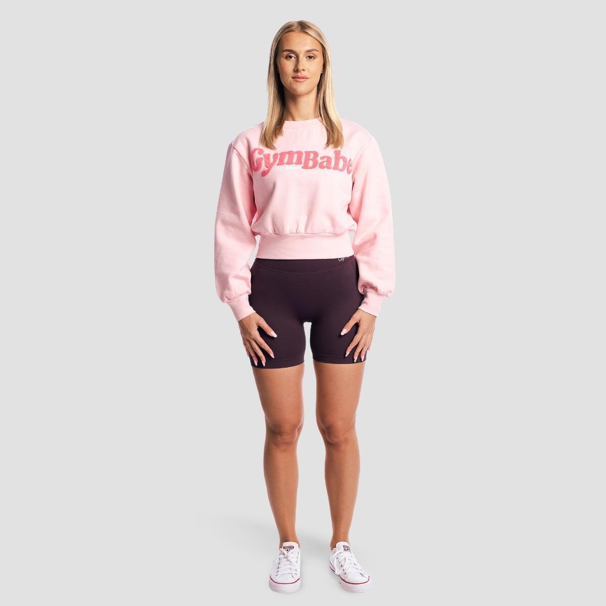 Felpa donna palestra cropped rosa GymBabe 5/7