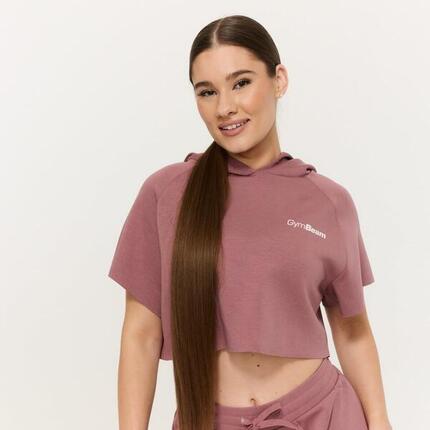 Bluza damska fitness z kapturem krótka Relay Cropped