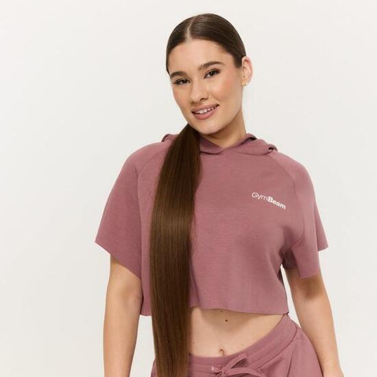 Bluza damska fitness z kapturem krótka Relay Cropped