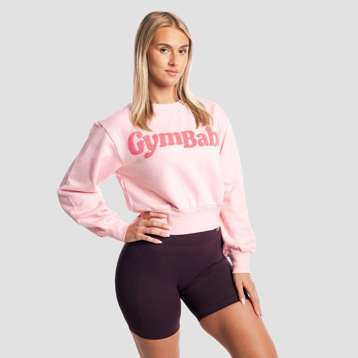 Felpa donna palestra cropped rosa GymBabe 4/7