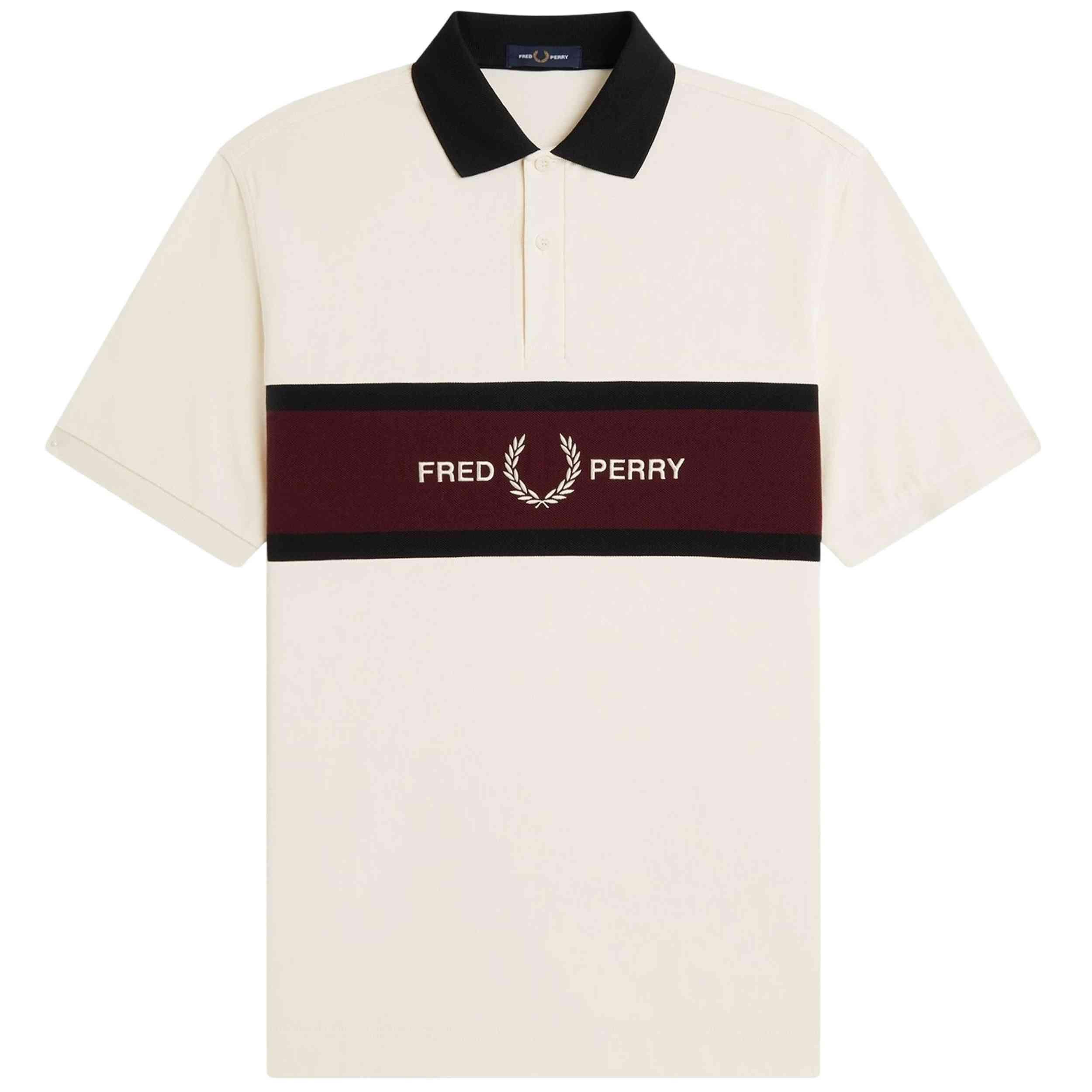 Polo Fred perry modelo POLO CON PANEL BORDADO para homem 3/4