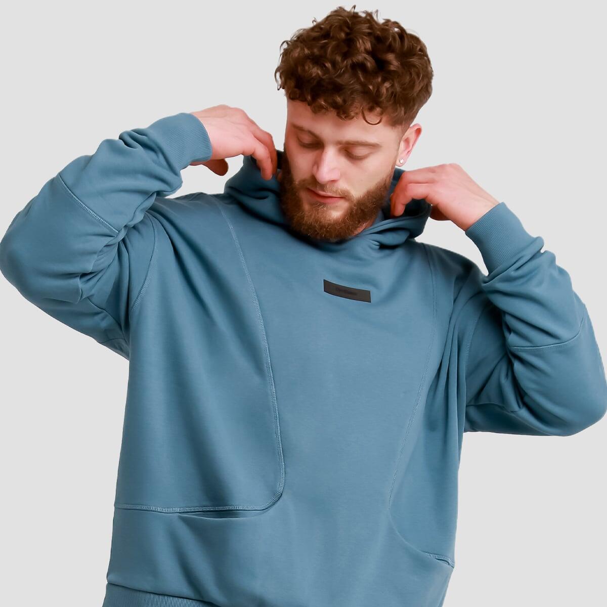 Felpa uomo palestra con cappuccio blu Unity 3/7
