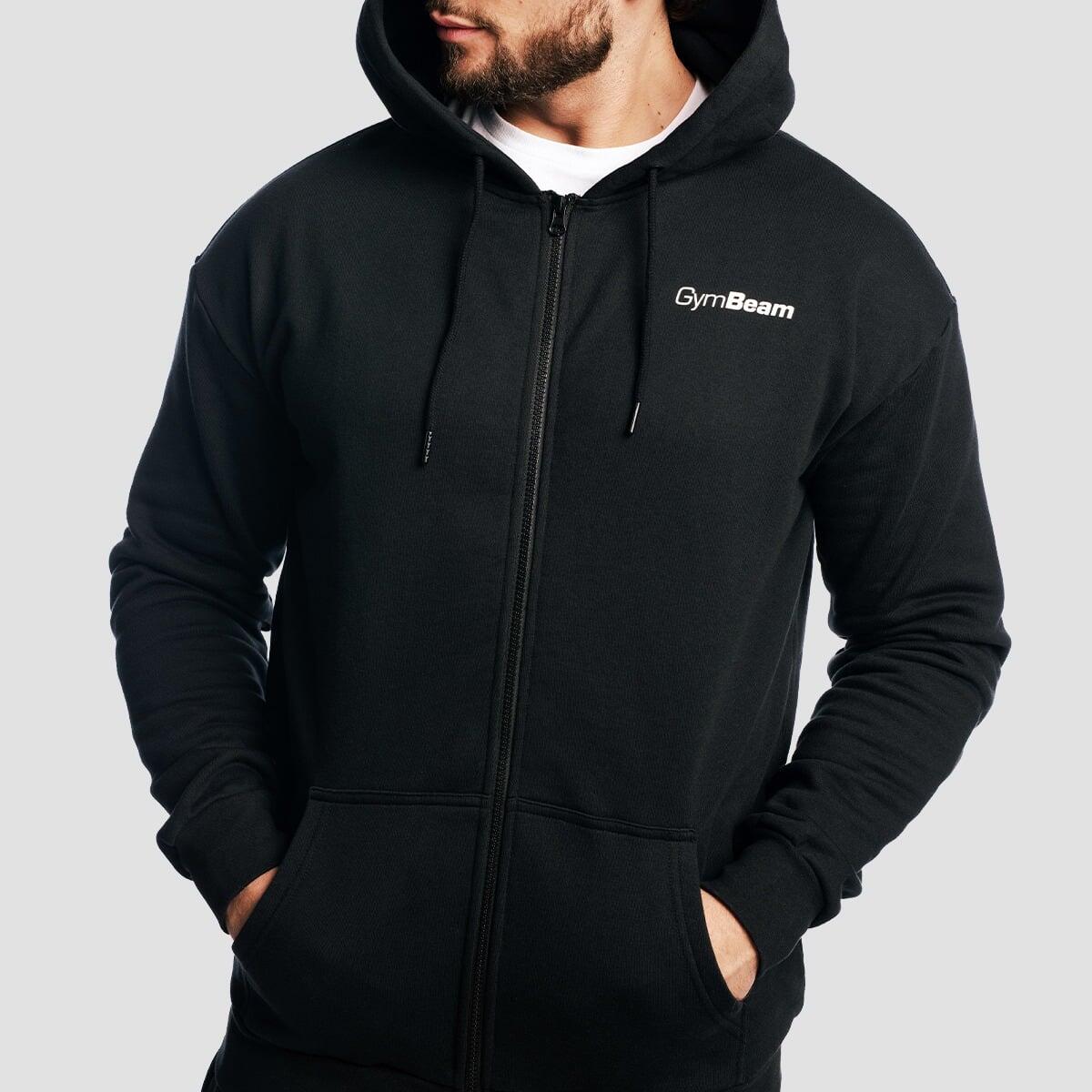 Felpa uomo palestra con zip nera Zone 3/7