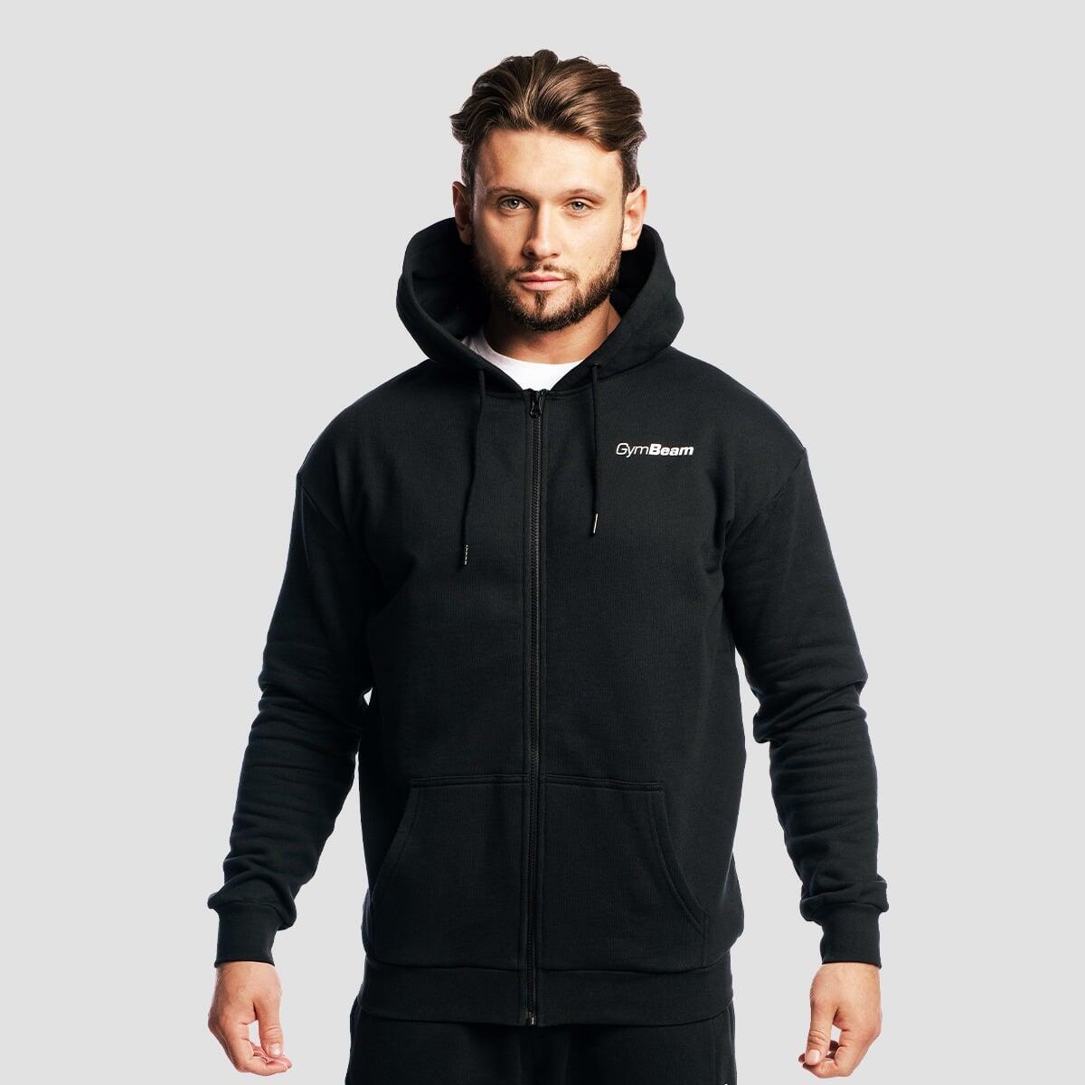 Felpa uomo palestra con zip nera Zone 2/7