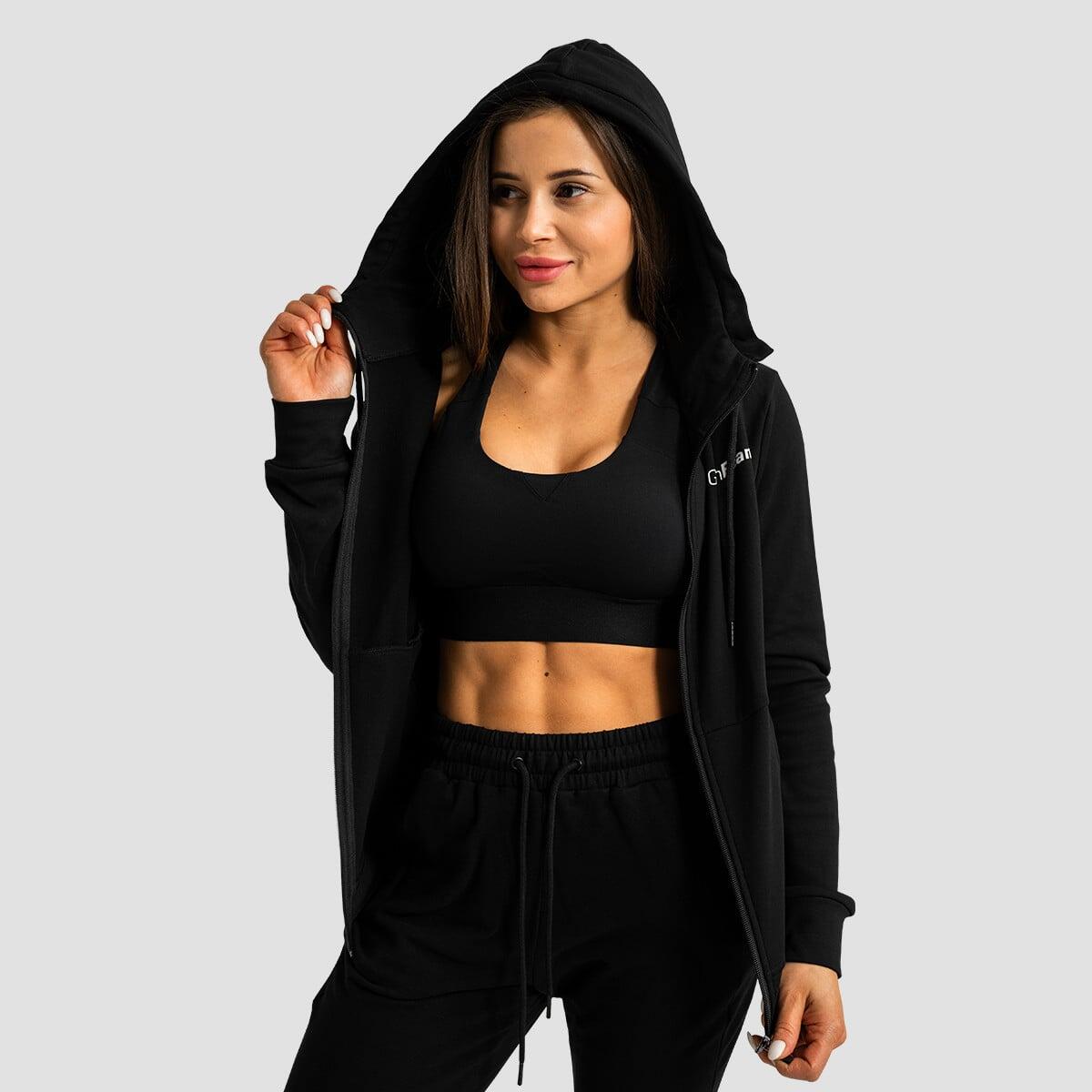 Felpa donna tempo libero con cappuccio nera Limitless 5/7