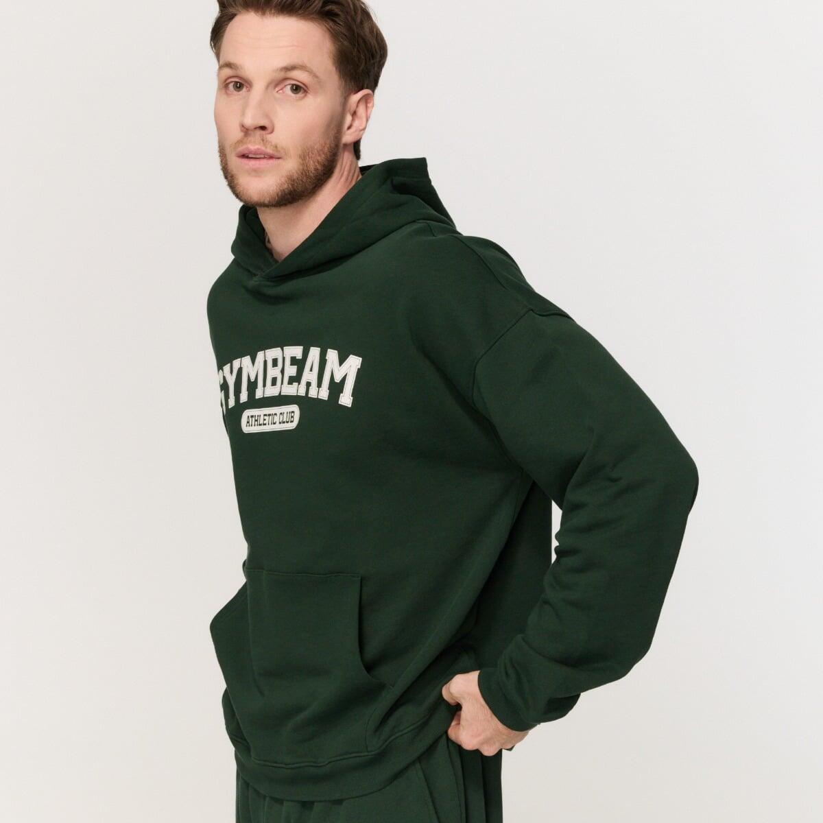 Felpa uomo palestra con cappuccio verde Varsity 2/7