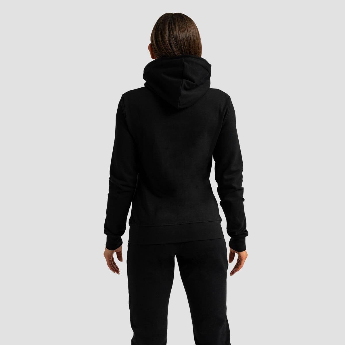 Felpa donna tempo libero con cappuccio nera Limitless 4/7