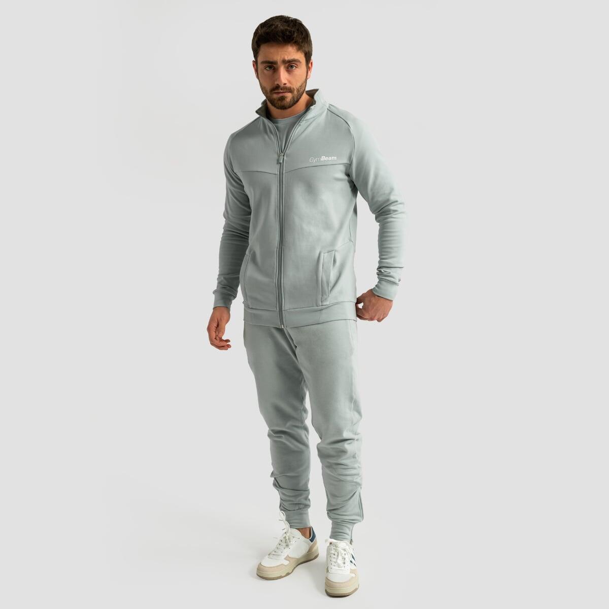 Felpa uomo con zip slim verde Limitless 5/7