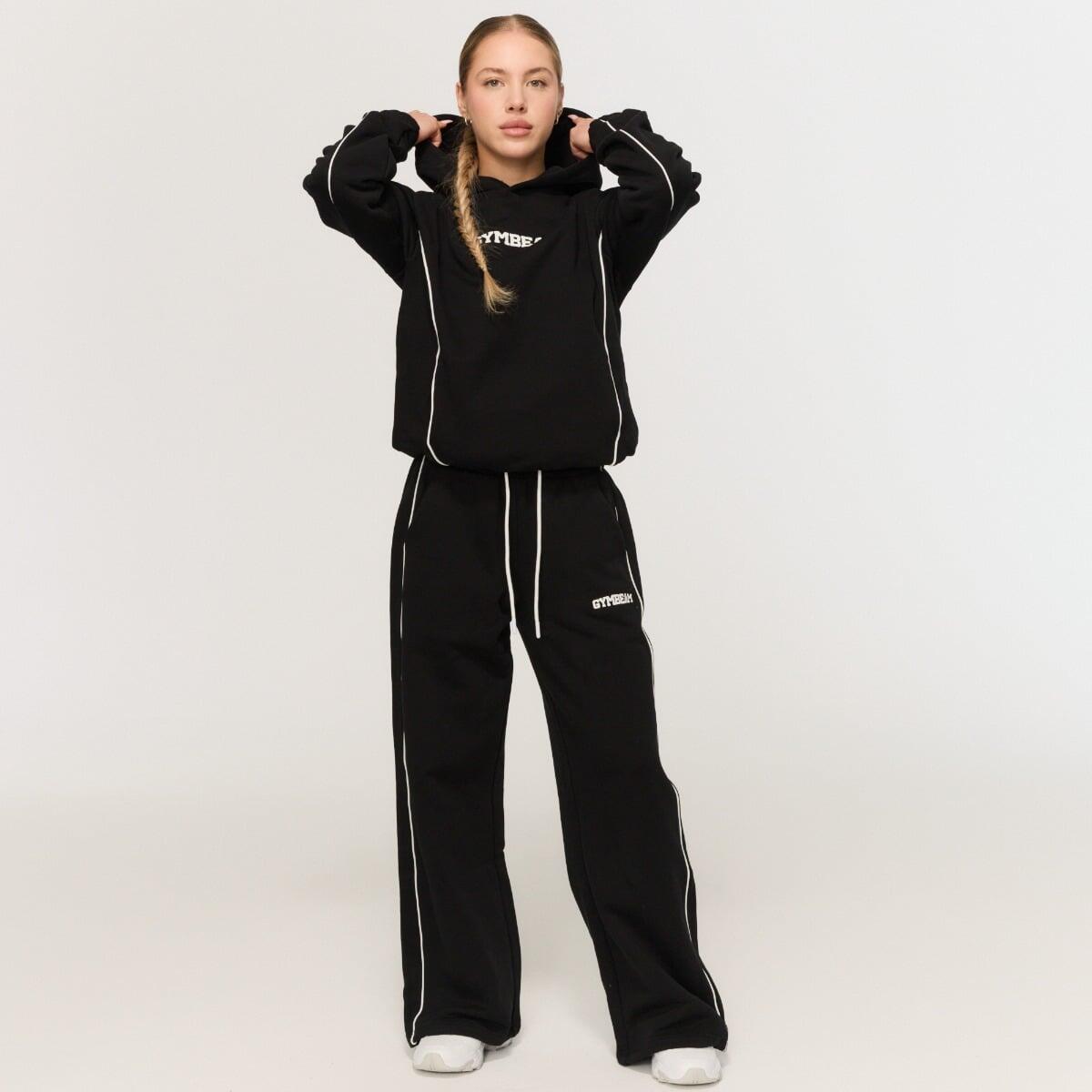 Felpa donna con cappuccio nera Varsity 5/7