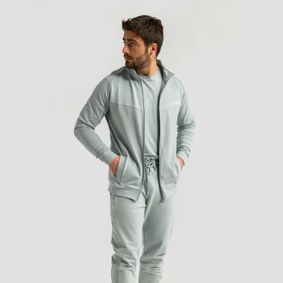 Felpa uomo con zip slim verde Limitless 4/7