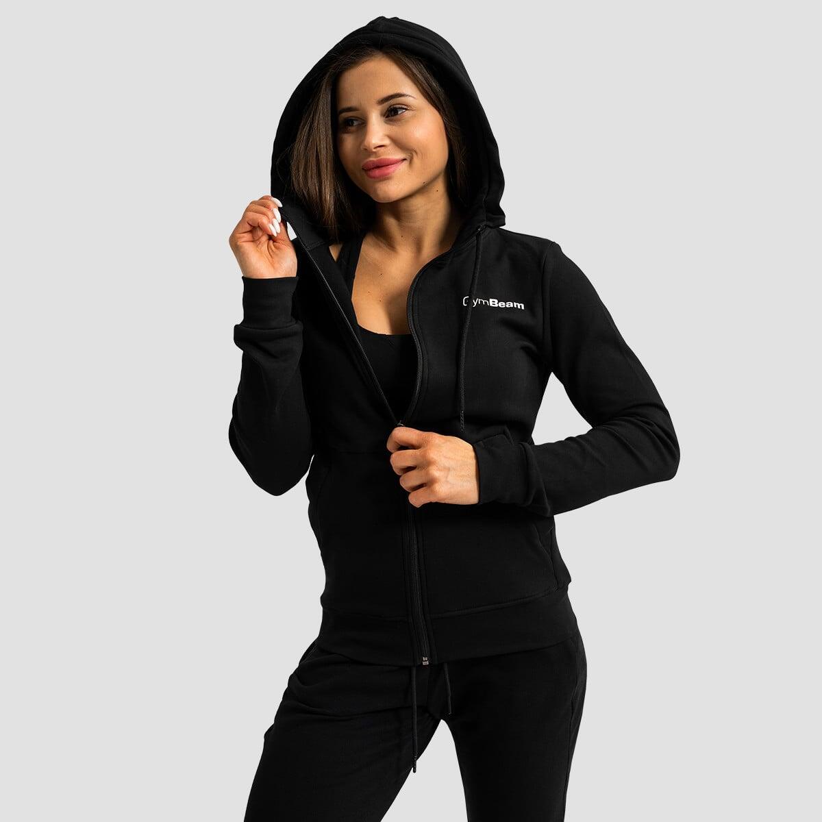 Felpa donna tempo libero con cappuccio nera Limitless 3/7