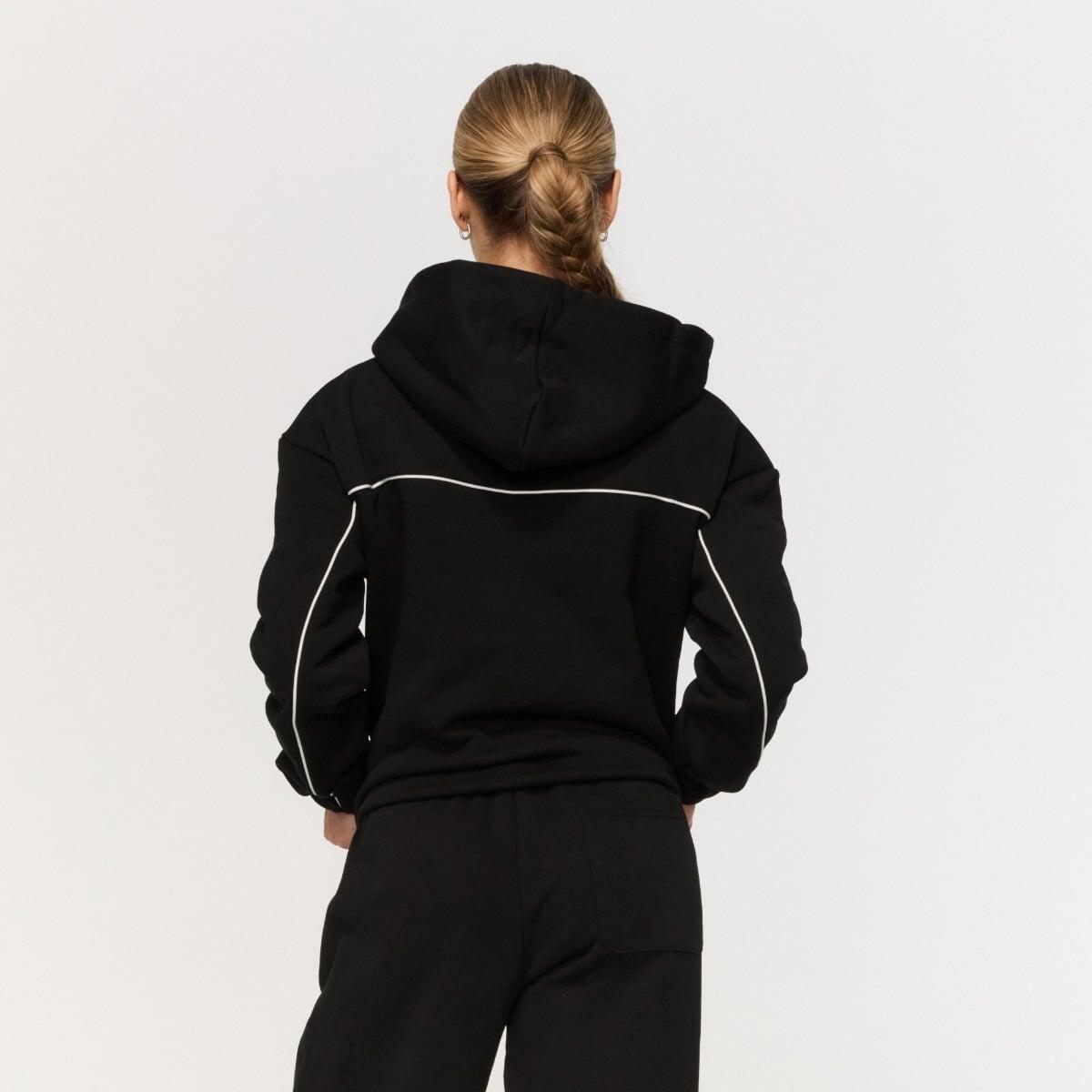 Felpa donna con cappuccio nera Varsity 4/7