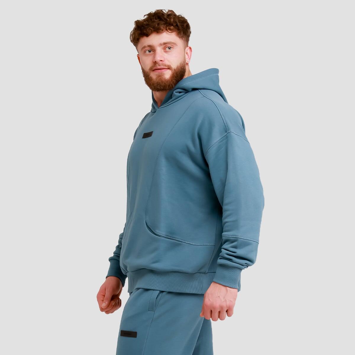 Felpa uomo palestra con cappuccio blu Unity 4/7