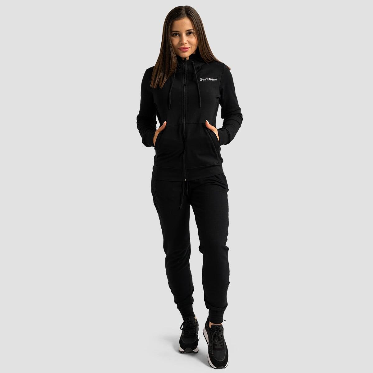 Felpa donna tempo libero con cappuccio nera Limitless 6/7