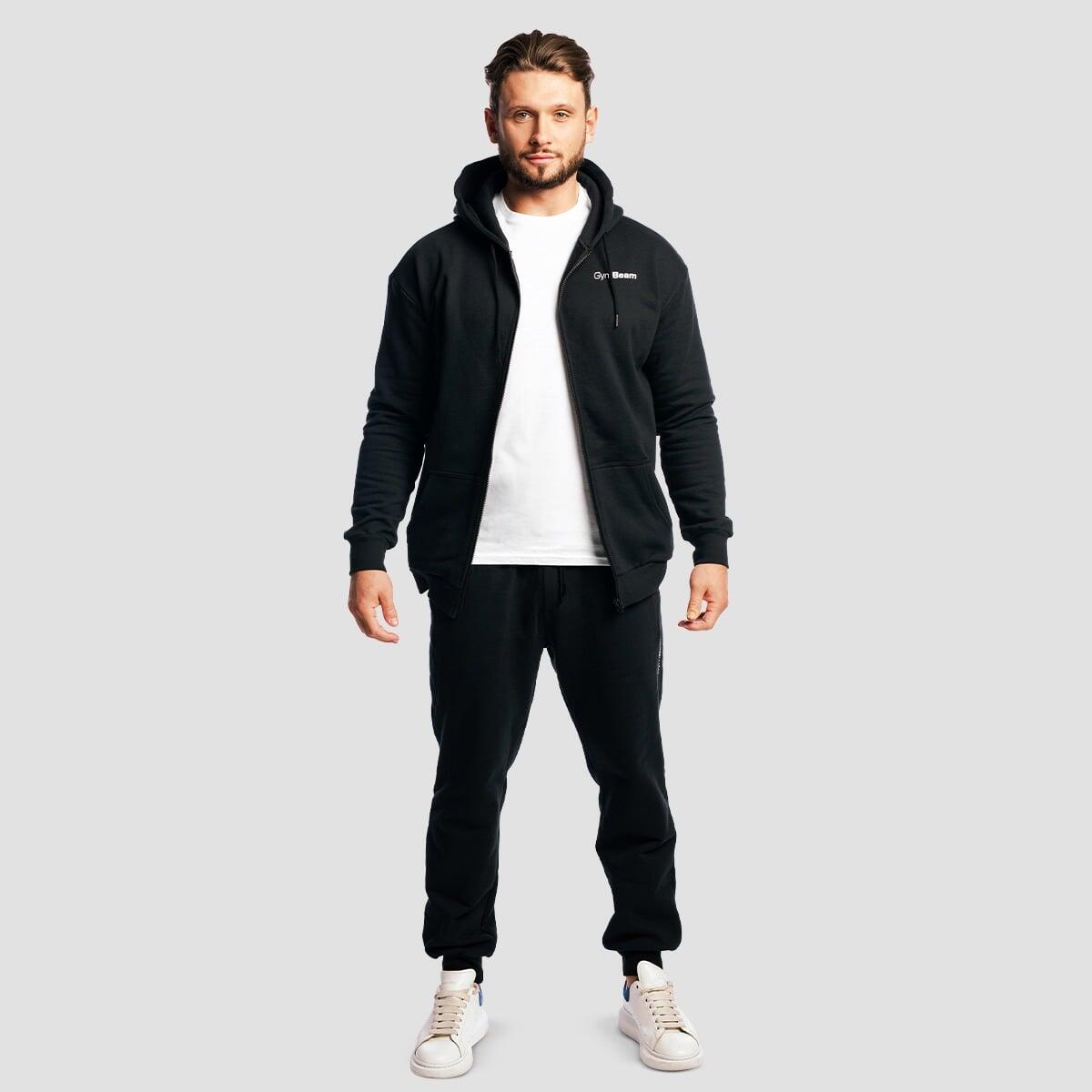Felpa uomo palestra con zip nera Zone 6/7