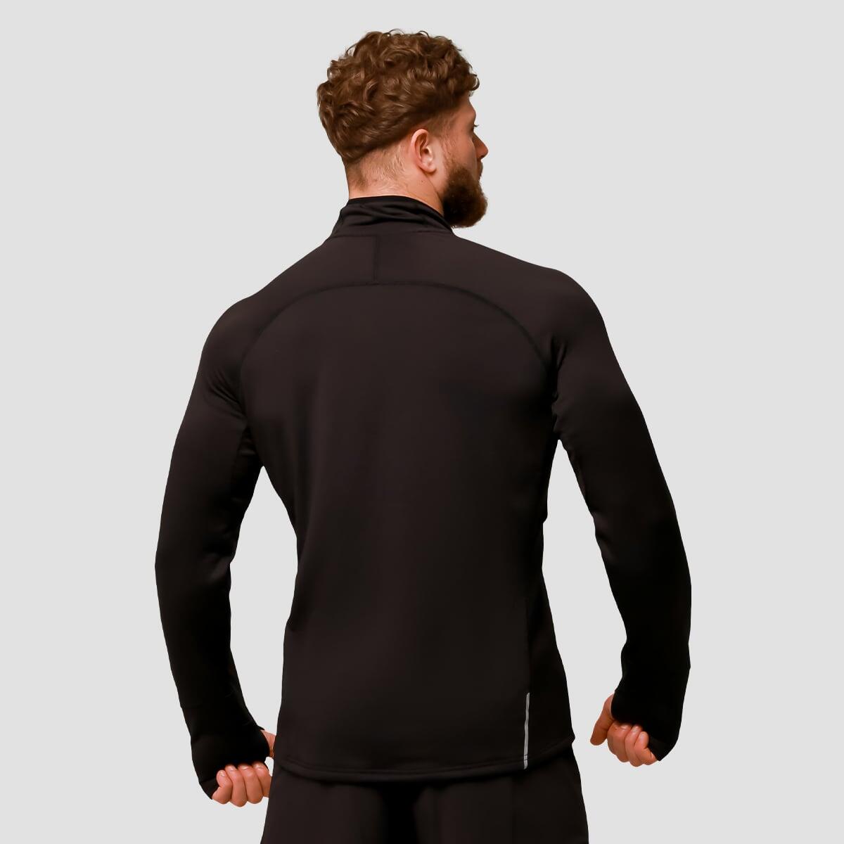 Felpa uomo running 1/2 zip nera Pulse 3/7