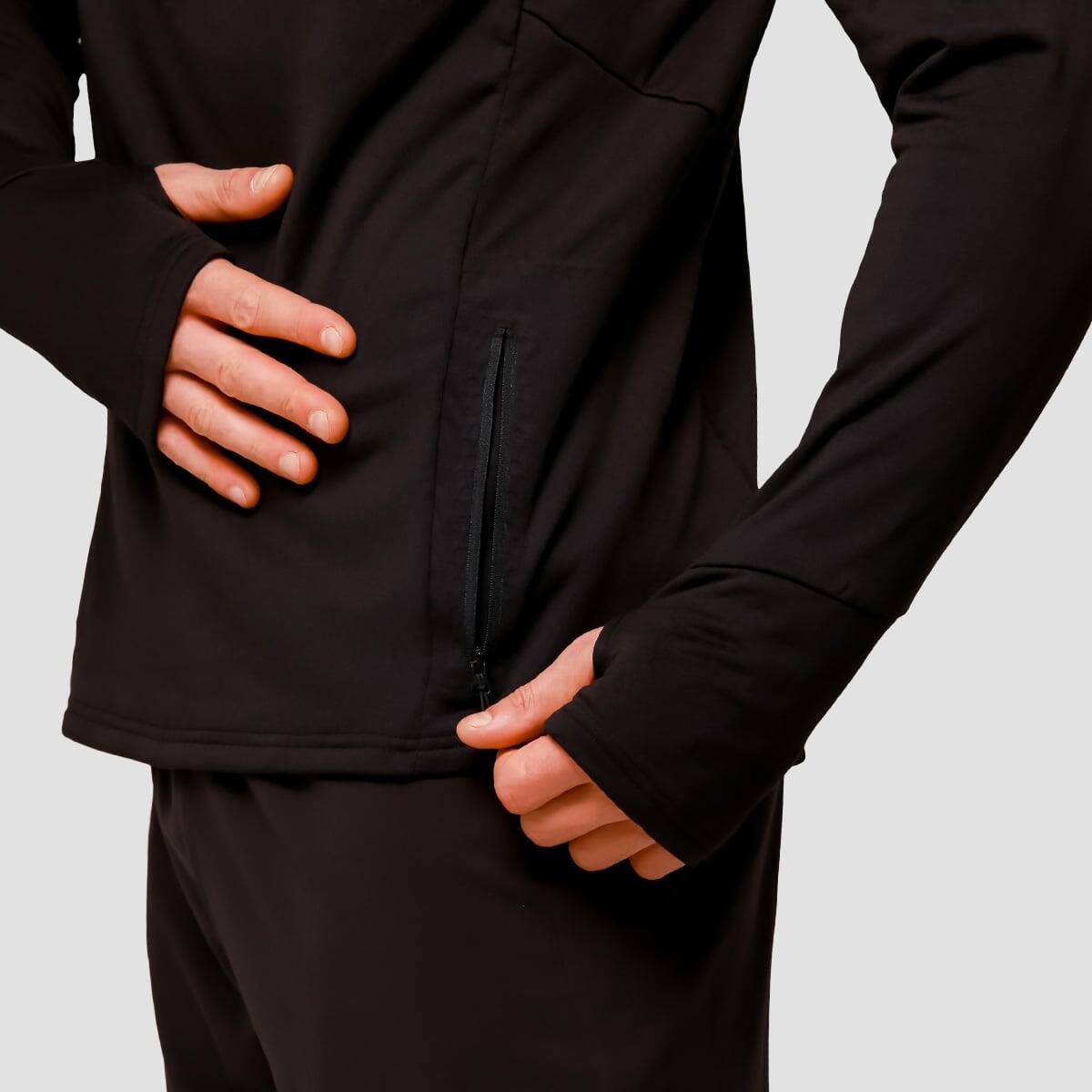 Felpa uomo running 1/2 zip nera Pulse 2/7