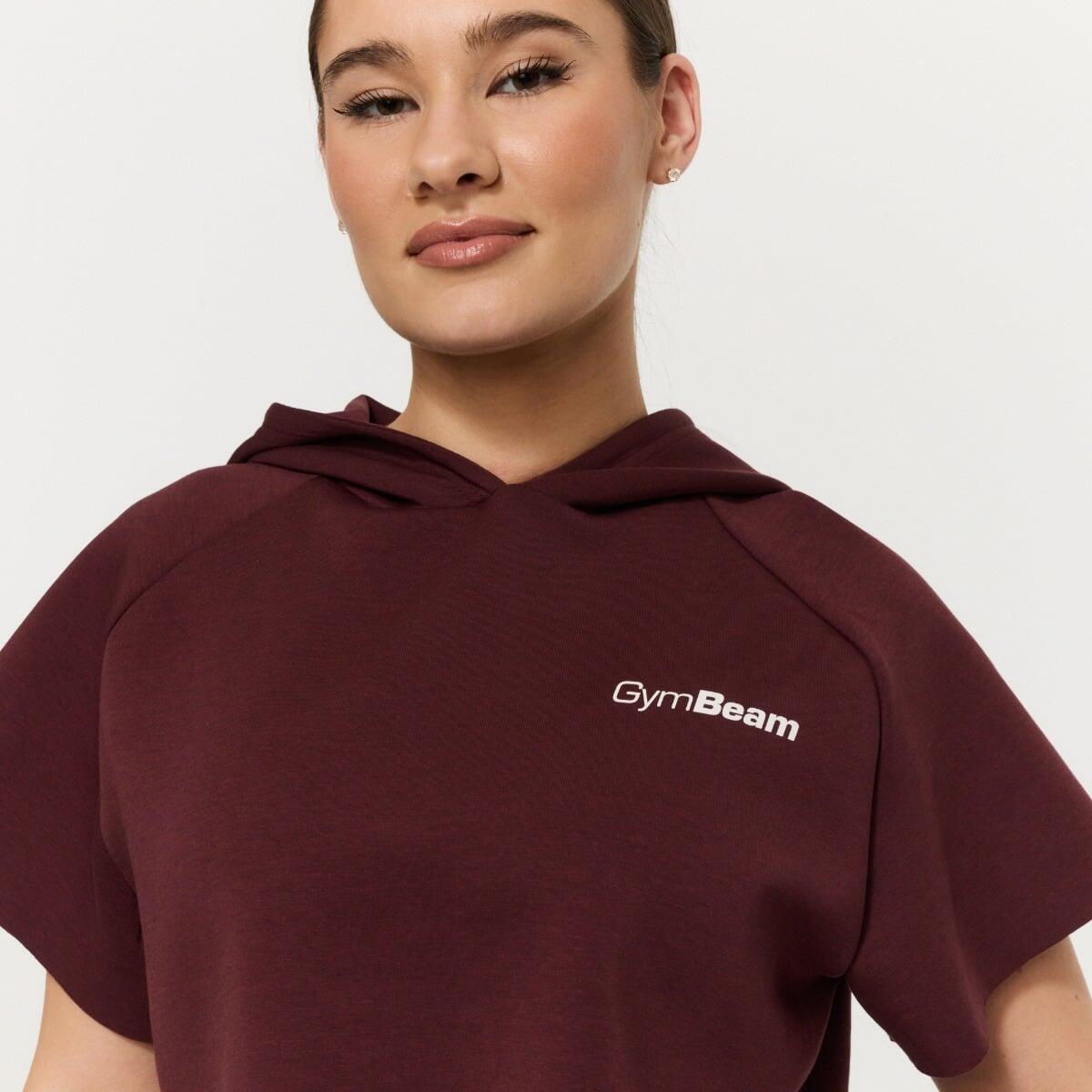 Felpa donna palestra cropped rossa Relay 2/7