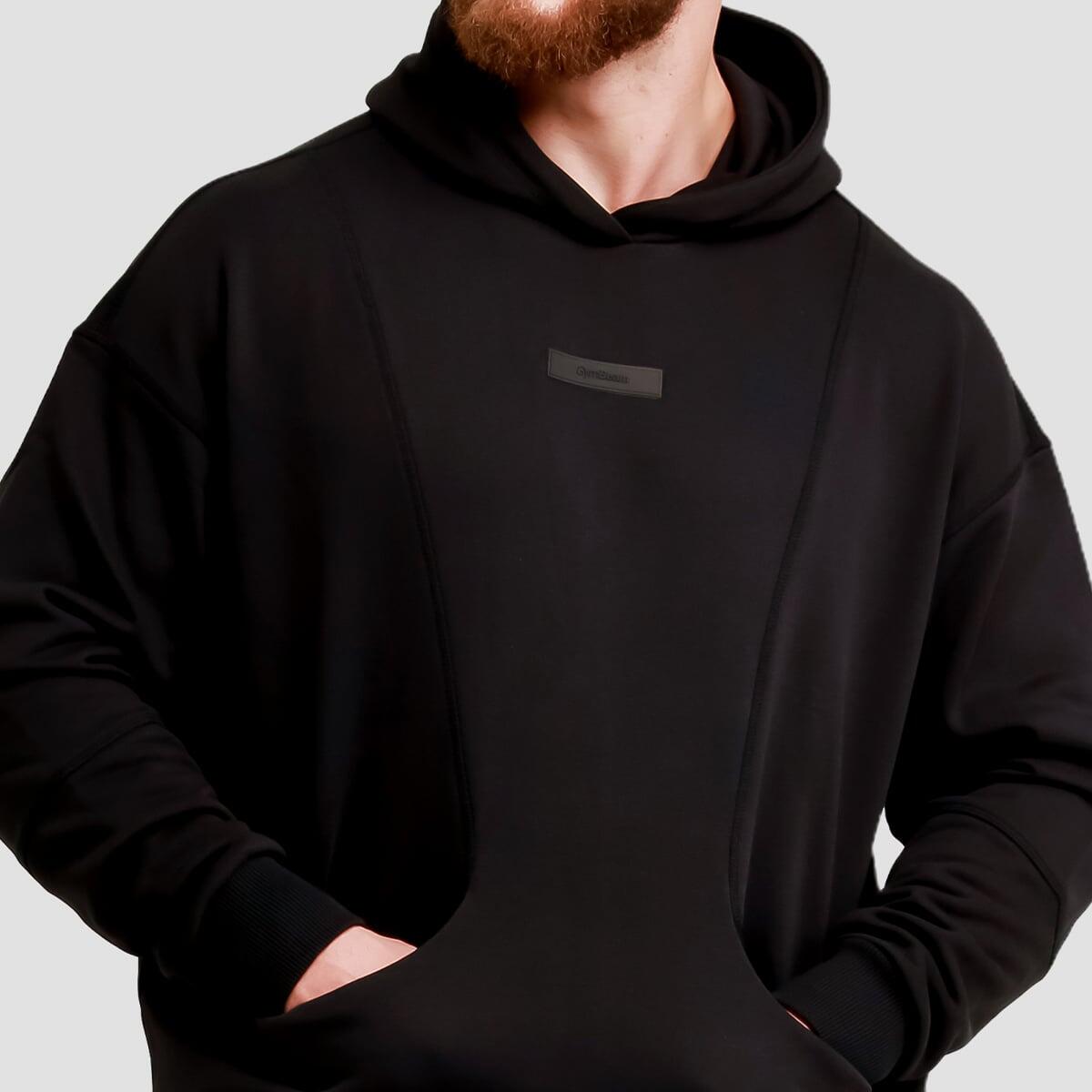 Felpa uomo palestra con cappuccio nera Unity 2/7