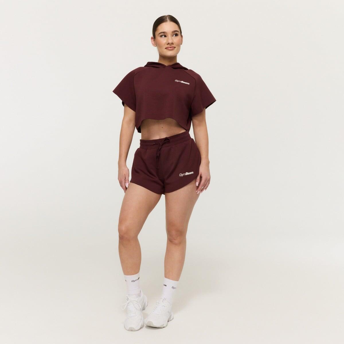 Felpa donna palestra cropped rossa Relay 5/7