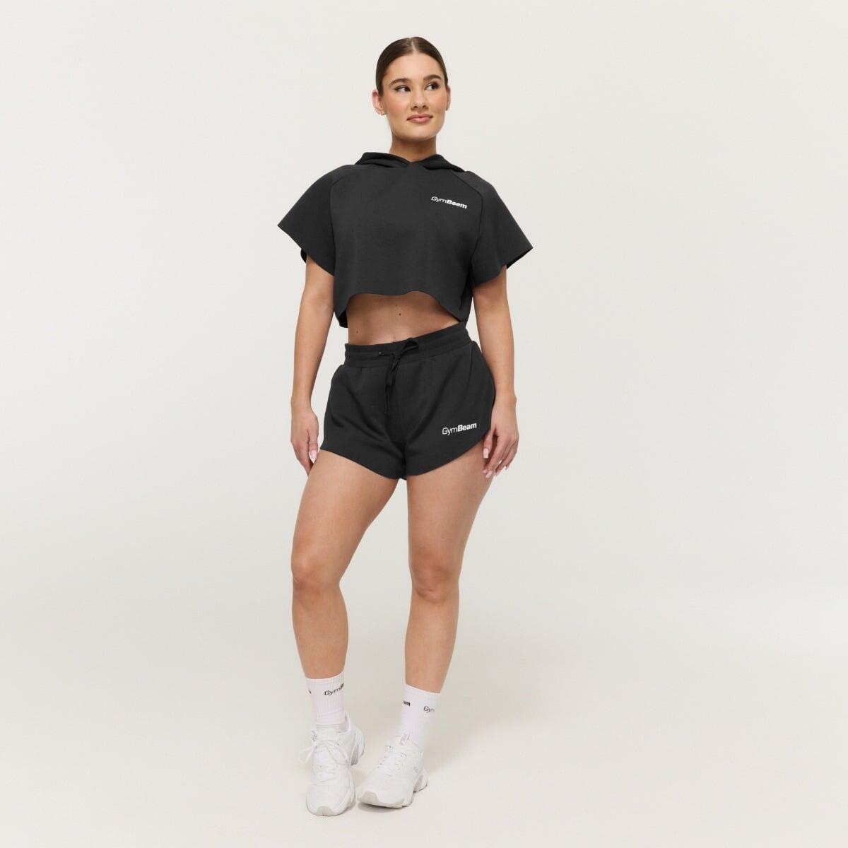 Felpa donna palestra cropped nera Relay 5/7