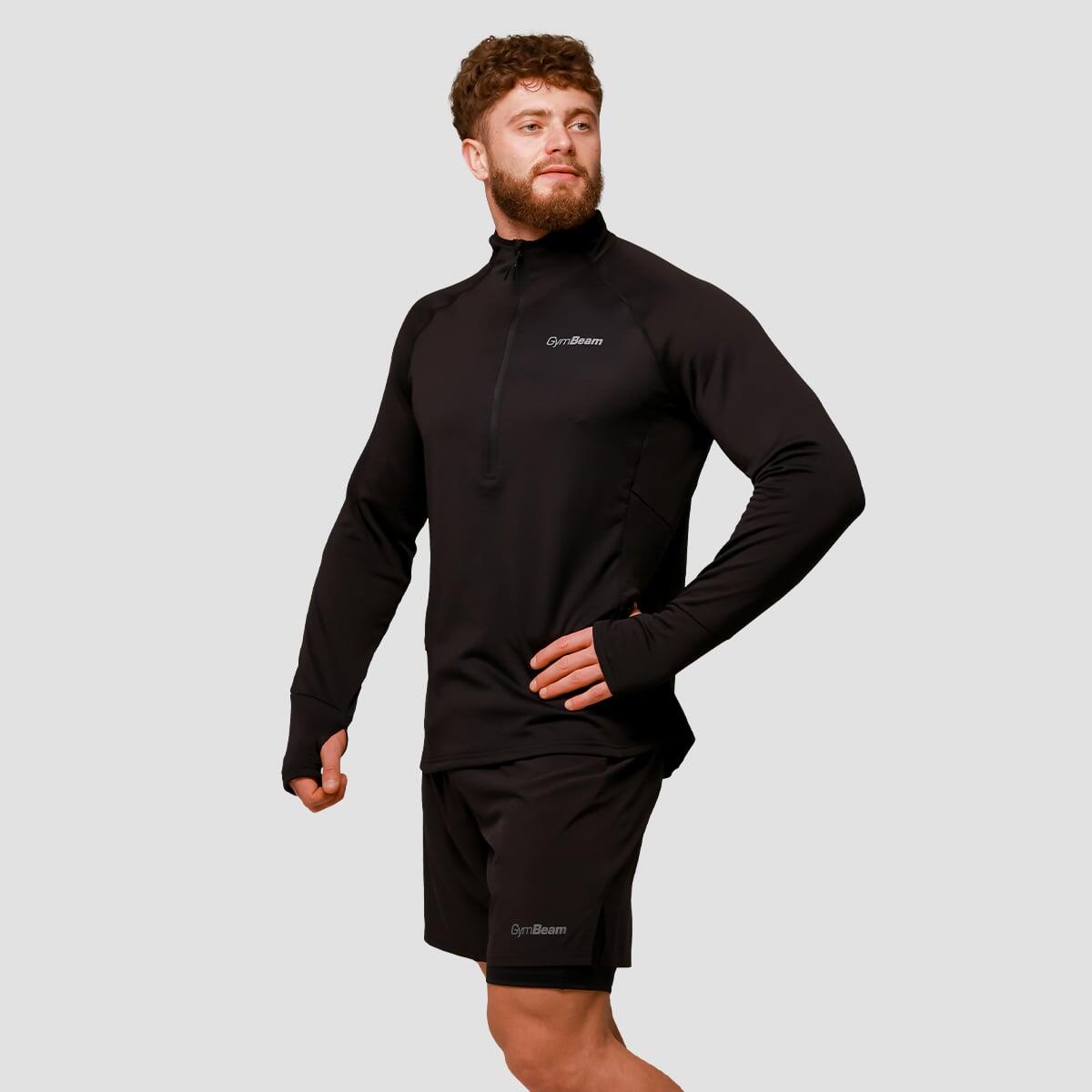 Felpa uomo running 1/2 zip nera Pulse 5/7