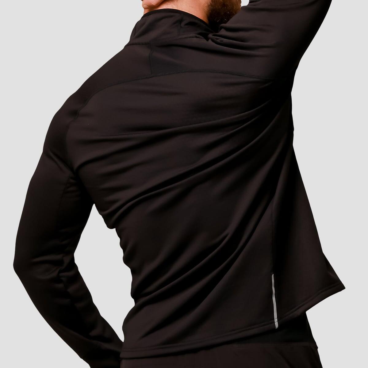 Felpa uomo running 1/2 zip nera Pulse 4/7