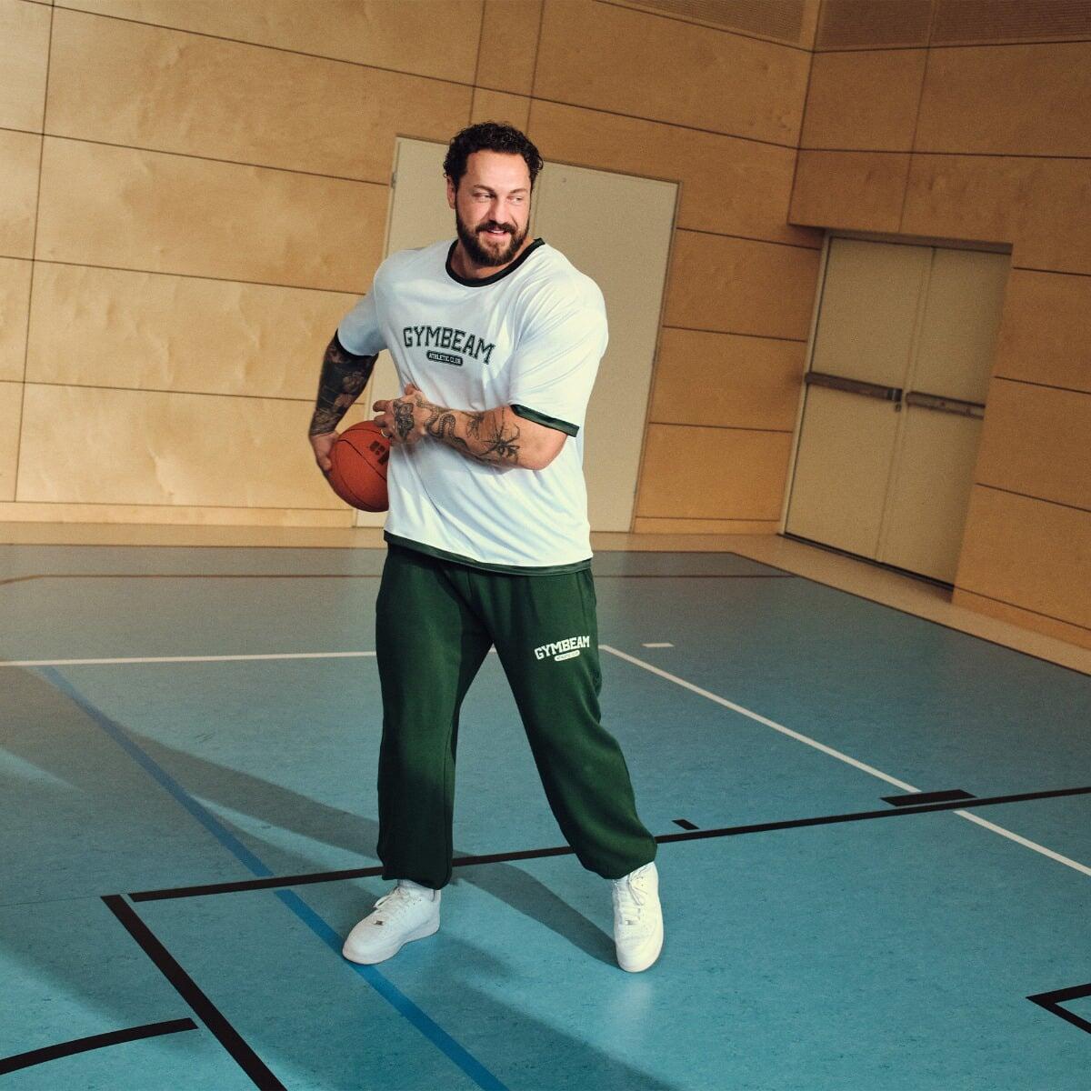 Koszulka męska fitness oversize biała Varsity 2/7