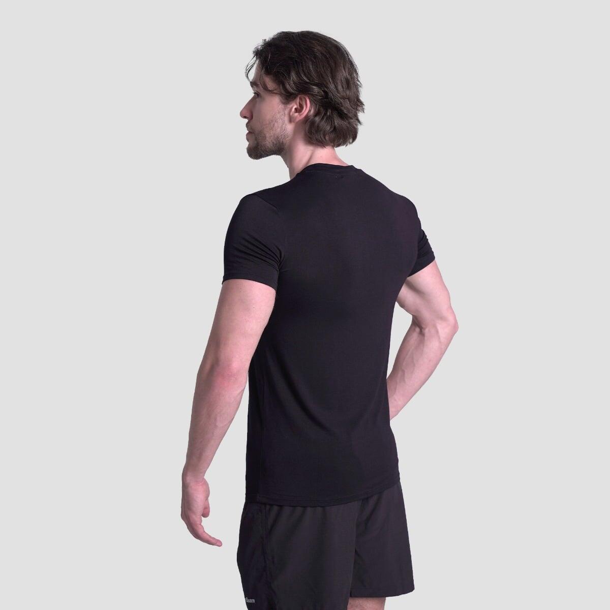 T-shirt uomo palestra traspirante nera Essence 3/6