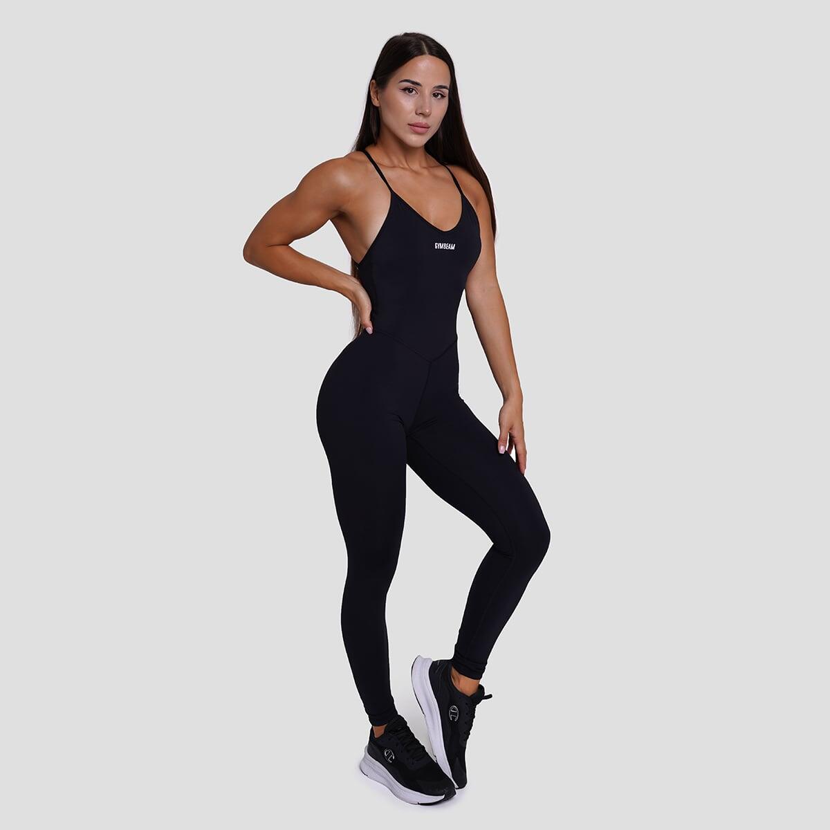 Tuta intera donna allenamento slim nera FIT 3/7
