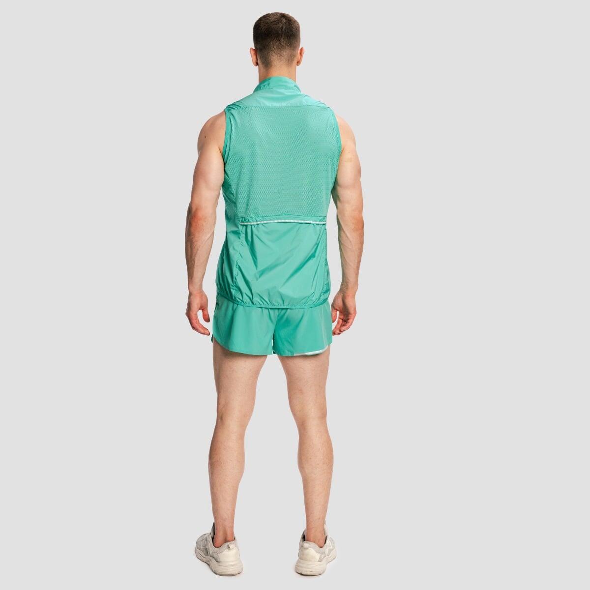 Gilet uomo running con zip verde Pulse X 5/7