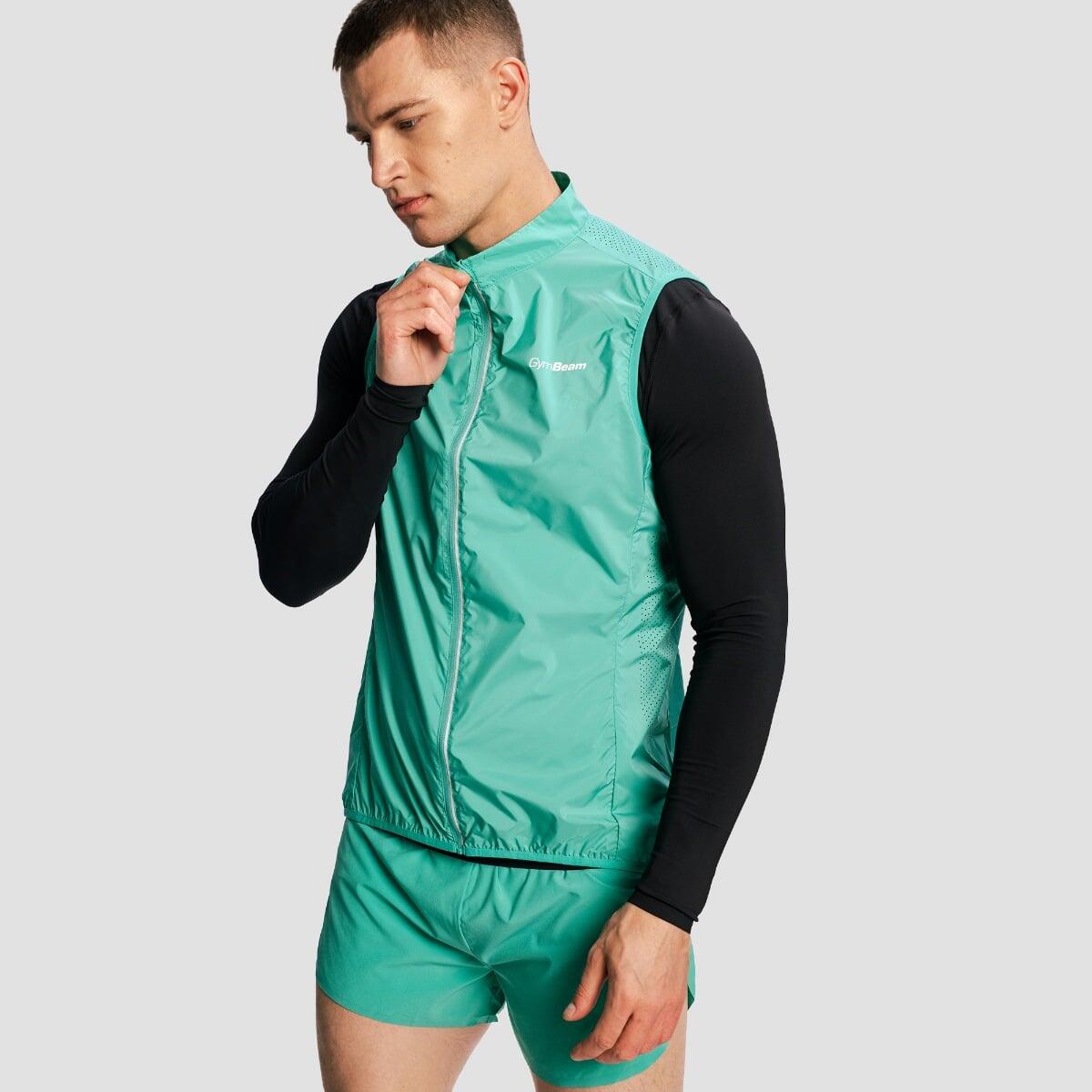 Gilet uomo running con zip verde Pulse X 4/7