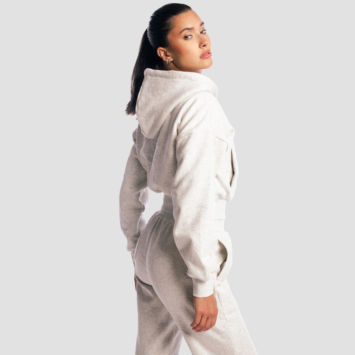 Felpa donna palestra con zip grigia 3/7