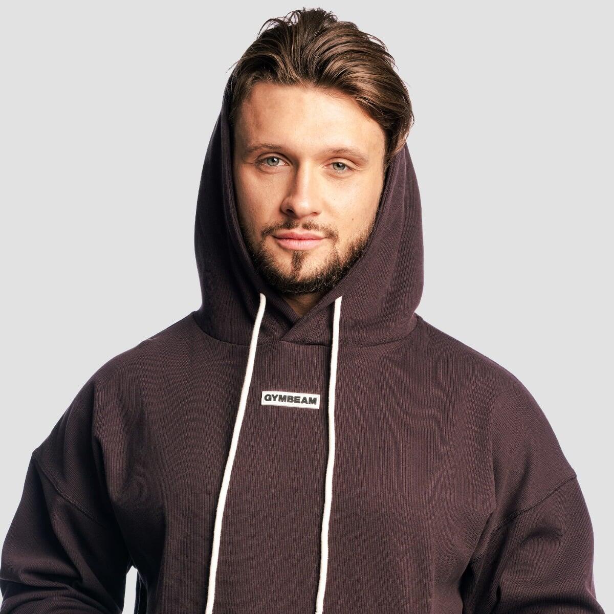 Bluza męska z kapturem oversize brązowa Aura 2/7